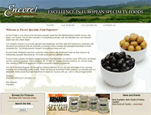 Tablet Screenshot of encorefoods.com